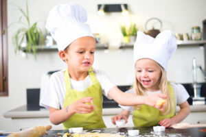 Little chef exploring the cooking